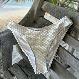 White Textured Bikini Bottom